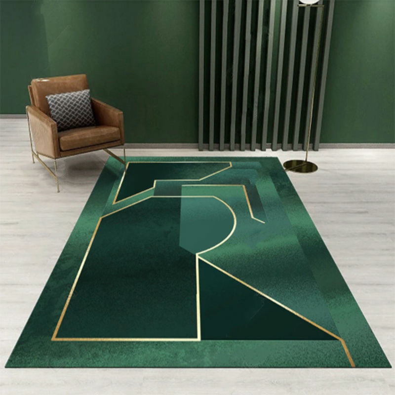 Frendorf | Nieuwigheid Geometrisch Patroon Vloerkleed Groen Polypropeen Vloerkleed Vlekbestendig Antislip Tapijt voor Kamerdecoratie