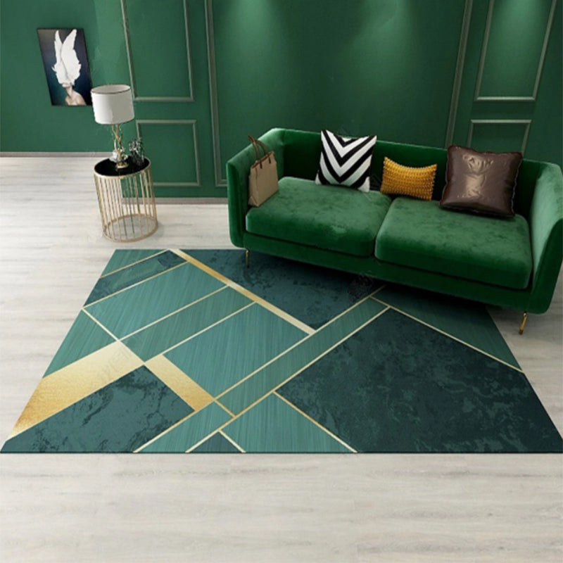 Frendorf | Nieuwigheid Geometrisch Patroon Vloerkleed Groen Polypropeen Vloerkleed Vlekbestendig Antislip Tapijt voor Kamerdecoratie