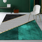 Frendorf | Moderne Abstracte Patroon Vloerkleed Donkergroen Katoenen Mengsel Gebied Vloerkleed Eenvoudig Onderhoud Dieren Vriendelijk Tapijt voor Woonkamer