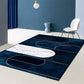 Frendorf | Blauwe Abstracte Gedrukte Tapijt Katoenmix Creatief Vloerkleed Wasbaar Antislip Achtergrond Area Tapijt voor Woonkamer
