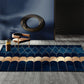Frendorf | Blauwe Abstracte Gedrukte Tapijt Katoenmix Creatief Vloerkleed Wasbaar Antislip Achtergrond Area Tapijt voor Woonkamer