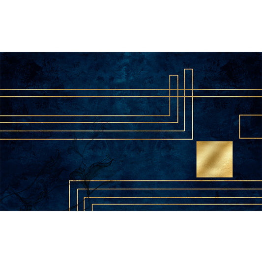 Frendorf | Blauwe Abstracte Gedrukte Tapijt Katoenmix Creatief Vloerkleed Wasbaar Antislip Achtergrond Area Tapijt voor Woonkamer