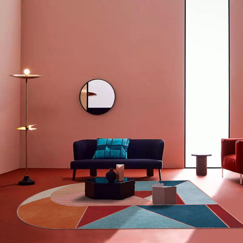 Frendorf | Eenvoudige Luxe Vloerkleed Multikleur Geometrisch Patroon Area Vloerkleed Gemakkelijk Onderhoud Huisdiervriendelijk Binnen Vloerkleed voor Woonkamer