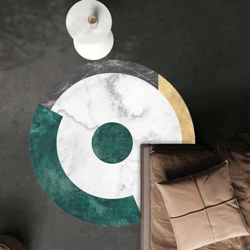 Grüner Wohnzimmerteppich Americana Abstract Print Bereichsteppich Polyster Haustierfreundlich Fleckenresistenter Teppich