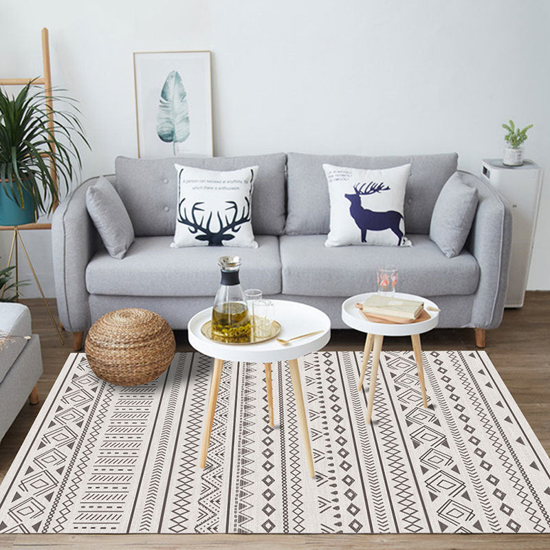 Frendorf | Bohemian Parlor Teppich Multi Farbe Geo Muster Teppich Synthetisch Antirutsch Rücken Waschbar Innen Teppich