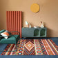 Frendorf | Bohemian Südwestliches Muster Teppich Mehrfarbig Polyester Bereichsteppich rutschfeste Rückseite waschbarer Bereichsteppich für Dekoration