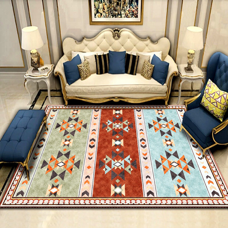 Americana Wohnzimmerteppich Mehrfarbiger Southwestern-Druckteppich Polypropylen Rutschfest Maschinenwaschbarer Teppich