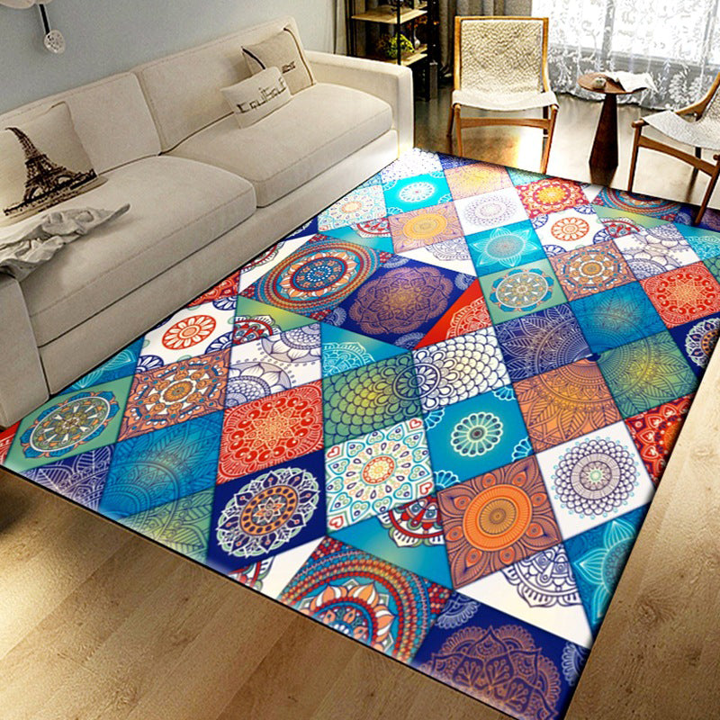 Americana Wohnzimmerteppich Mehrfarbiger Southwestern-Druckteppich Polypropylen Rutschfest Maschinenwaschbarer Teppich