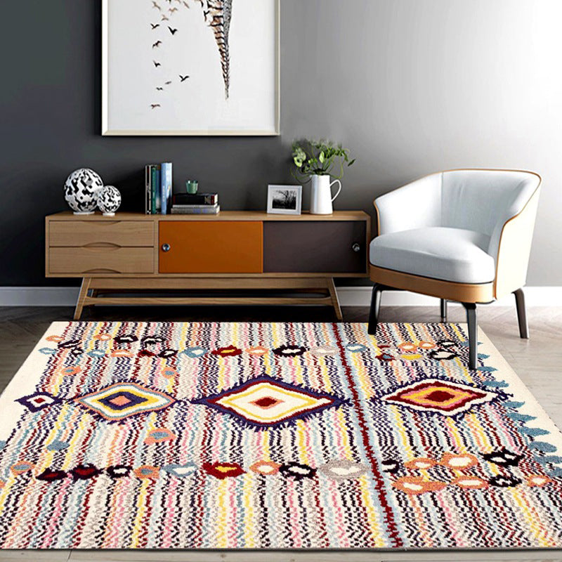 Americana Wohnzimmerteppich Mehrfarbiger Southwestern-Druckteppich Polypropylen Rutschfest Maschinenwaschbarer Teppich