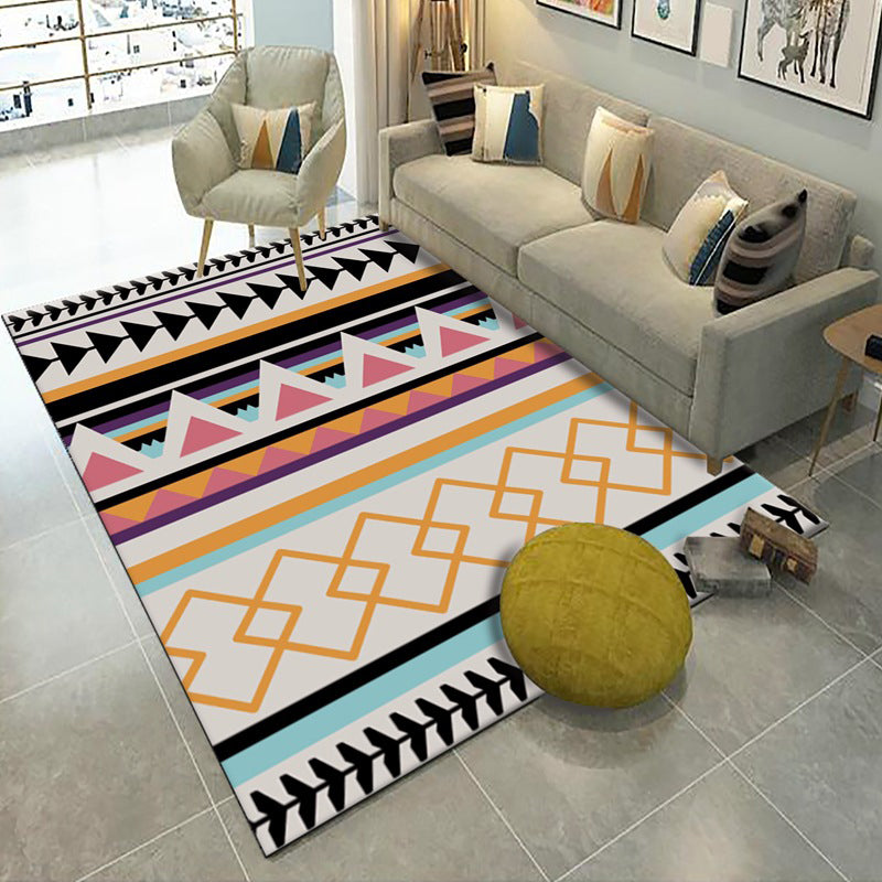 Americana Wohnzimmerteppich Mehrfarbiger Southwestern-Druckteppich Polypropylen Rutschfest Maschinenwaschbarer Teppich