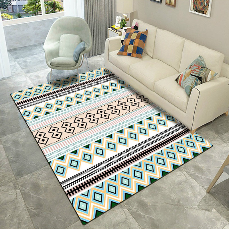 Americana Wohnzimmerteppich Mehrfarbiger Southwestern-Druckteppich Polypropylen Rutschfest Maschinenwaschbarer Teppich
