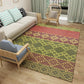 Frendorf | Boho Wohnzimmerteppich Multi Farbe Geo Gedruckt Bereichsteppich Synthetisch Fleckenresistent Waschbar Rutschfester Teppich