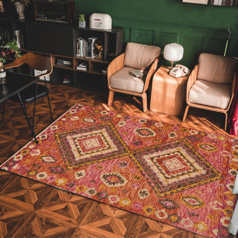 Frendorf | Mehrfarbiges Americana Teppich Polyester Geo Muster Innen Teppich Haustierfreundlich Rutschfeste Rückseite Bereich Teppich für Dekoration