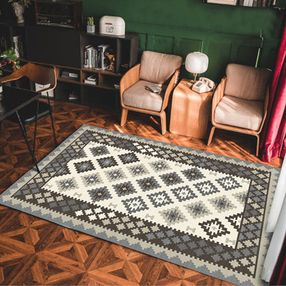 Frendorf | Mehrfarbiges Americana Teppich Polyester Geo Muster Innen Teppich Haustierfreundlich Rutschfeste Rückseite Bereich Teppich für Dekoration