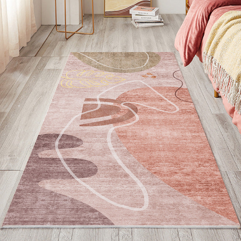 Multicolor Süßer Teppich Polyester Cartoon Muster Teppich Haustierfreundlich Waschbar Rutschfeste Rückseite Innen Teppich für Schlafzimmer
