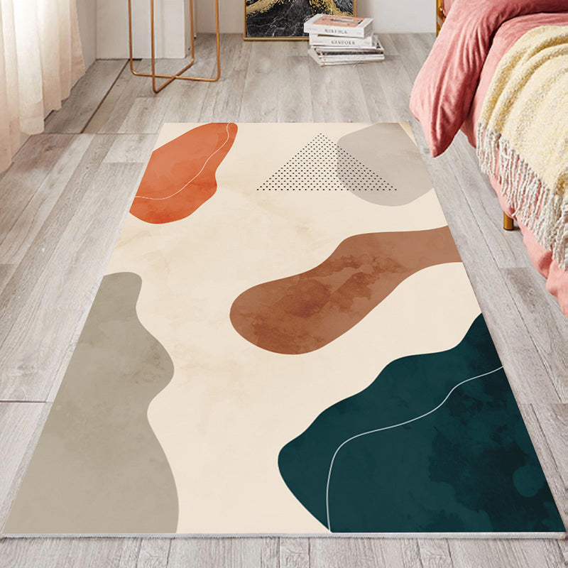 Multicolor Süßer Teppich Polyester Cartoon Muster Teppich Haustierfreundlich Waschbar Rutschfeste Rückseite Innen Teppich für Schlafzimmer
