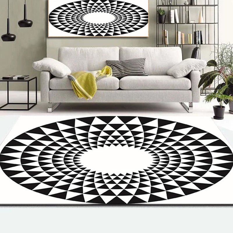 Mehrfarbiges Wohnzimmerteppich Funky 3D Geometrischer Innenraumteppich Synthetik Rutschfeste Unterseite Waschbarer Teppich