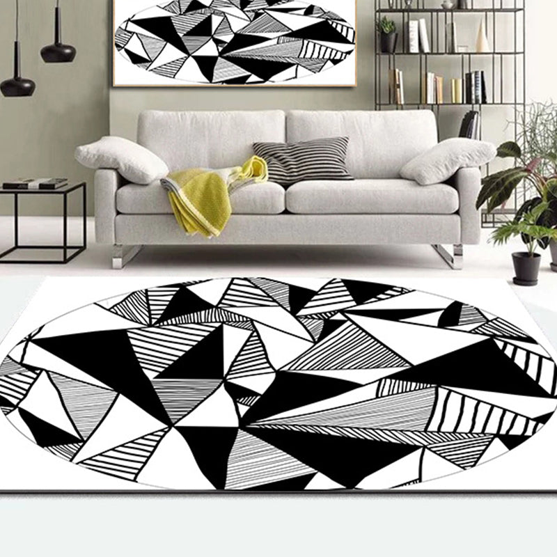 Mehrfarbiges Wohnzimmerteppich Funky 3D Geometrischer Innenraumteppich Synthetik Rutschfeste Unterseite Waschbarer Teppich