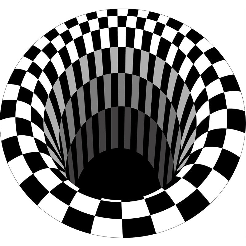 Mehrfarbiges Wohnzimmerteppich Funky 3D Geometrischer Innenraumteppich Synthetik Rutschfeste Unterseite Waschbarer Teppich
