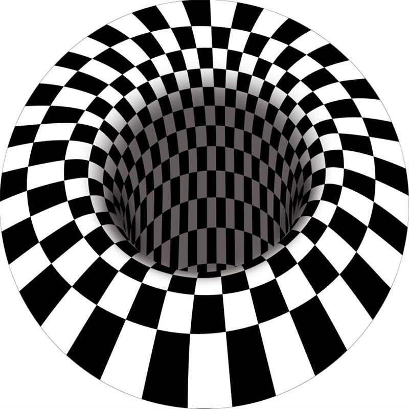 Mehrfarbiges Wohnzimmerteppich Funky 3D Geometrischer Innenraumteppich Synthetik Rutschfeste Unterseite Waschbarer Teppich