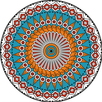 Frendorf | Beruhigender gemusterter Teppich Mehrfarbiger Polypropylen Teppich Rutschfeste Rückseite waschbarer Teppich für Dekoration