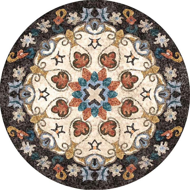 Frendorf | Beruhigender gemusterter Teppich Mehrfarbiger Polypropylen Teppich Rutschfeste Rückseite waschbarer Teppich für Dekoration