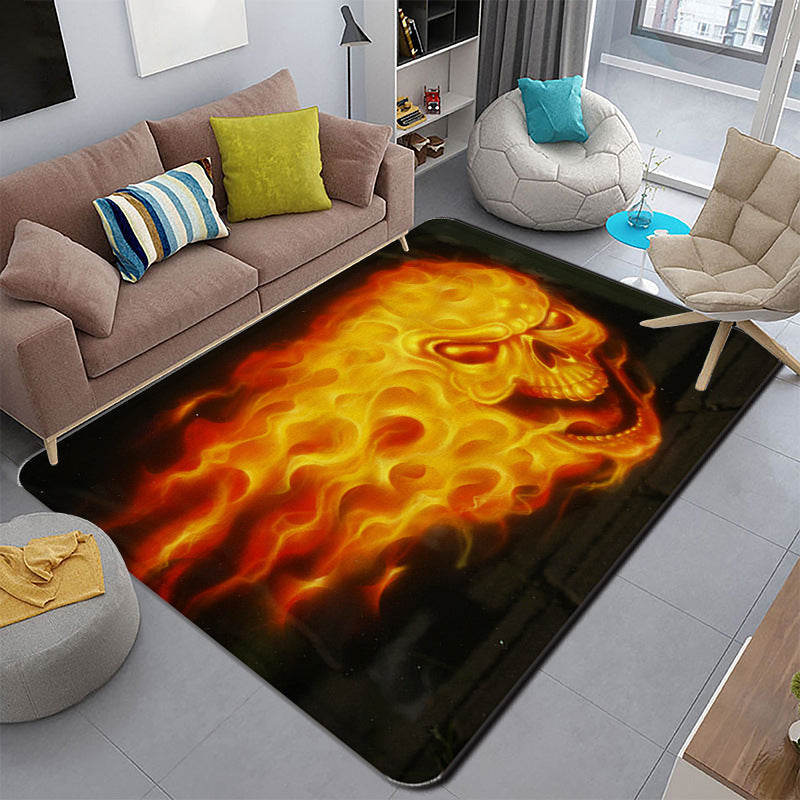 Funky Wohnzimmerteppich Mehrfarbig Cartoon 3D Druck Teppich Synthetik Rutschfeste Rückseite Fleckenresistenter Teppich