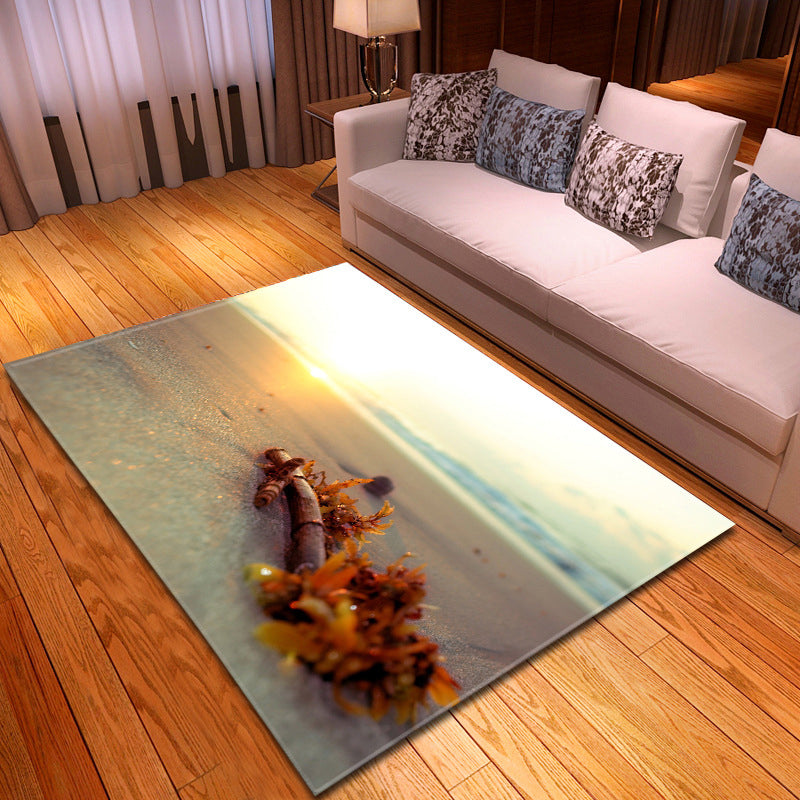 Frendorf | Multicolor stranddruk-teppich aus Polypropylen Trendteppich mit rutschfester Rückseite haustierfreundlicher Teppich für Salon