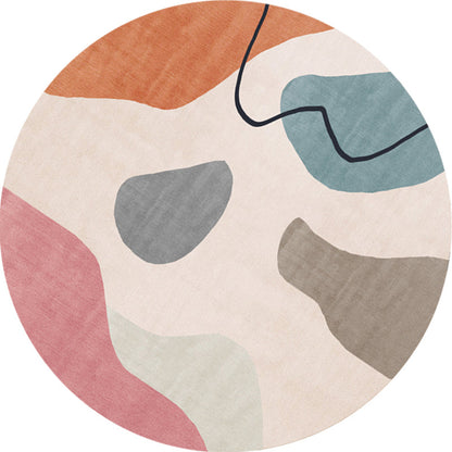 Frendorf | Meer-kleurig creatieve tapijt van katoenmix, kleurblok gebiedtapijt, antislip, wasbaar tapijt voor de woonkamer