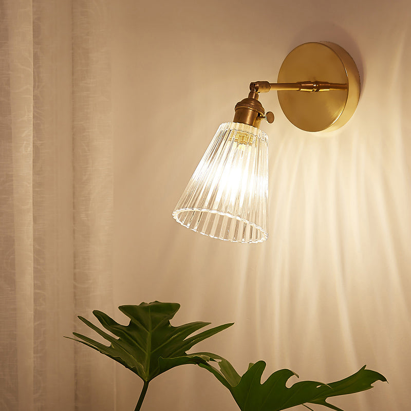 Frendorf | Industrielle Schattierte Wandmontage Licht Einzelne Klarglas Wandlichtarmatur für Nachttisch