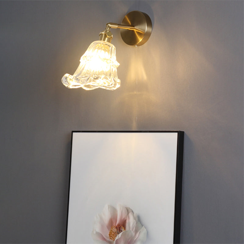 Frendorf | Industrielle Schattierte Wandmontage Licht Einzelne Klarglas Wandlichtarmatur für Nachttisch