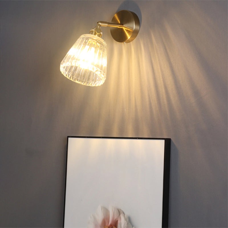 Frendorf | Industrielle Schattierte Wandmontage Licht Einzelne Klarglas Wandlichtarmatur für Nachttisch