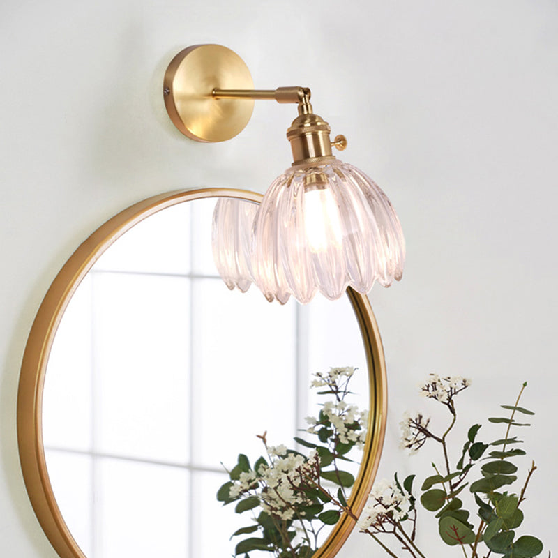 Frendorf | Einzel-Lampe Wandlicht Vintage Schattiert Klar Glas Wandmontierte Lampe für Schlafzimmer