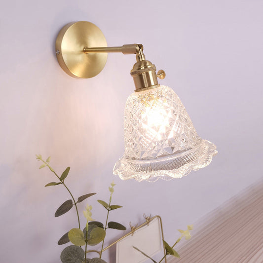 Frendorf | Einzel-Lampe Wandlicht Vintage Schattiert Klar Glas Wandmontierte Lampe für Schlafzimmer