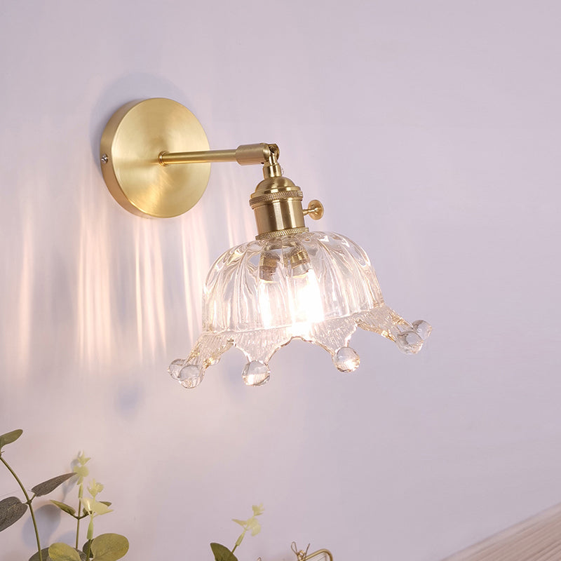 Frendorf | Einzel-Lampe Wandlicht Vintage Schattiert Klar Glas Wandmontierte Lampe für Schlafzimmer