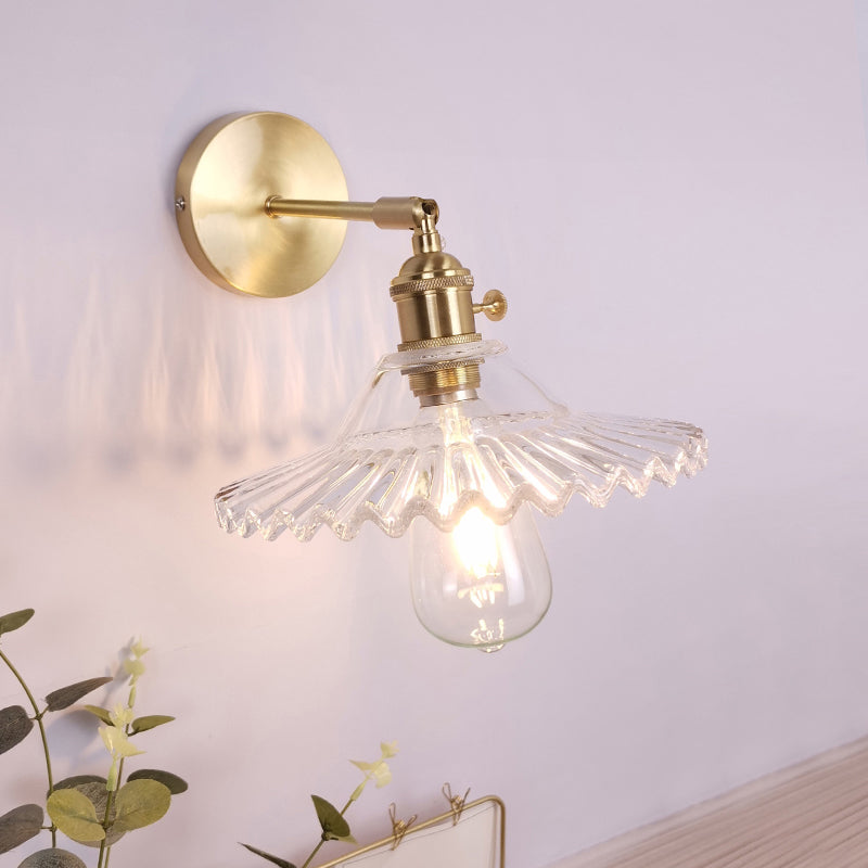 Frendorf | Einzel-Lampe Wandlicht Vintage Schattiert Klar Glas Wandmontierte Lampe für Schlafzimmer