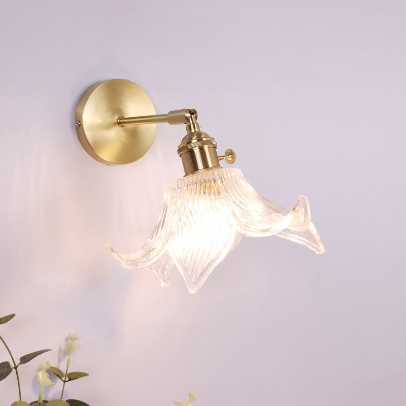 Frendorf | Einzel-Lampe Wandlicht Vintage Schattiert Klar Glas Wandmontierte Lampe für Schlafzimmer