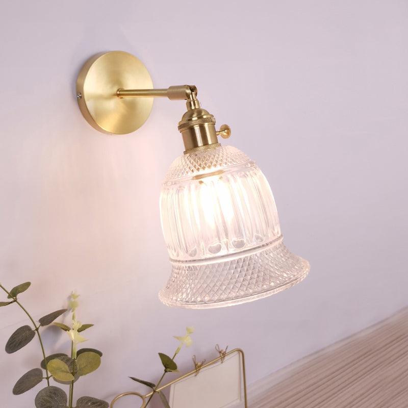 Frendorf | Einzel-Lampe Wandlicht Vintage Schattiert Klar Glas Wandmontierte Lampe für Schlafzimmer