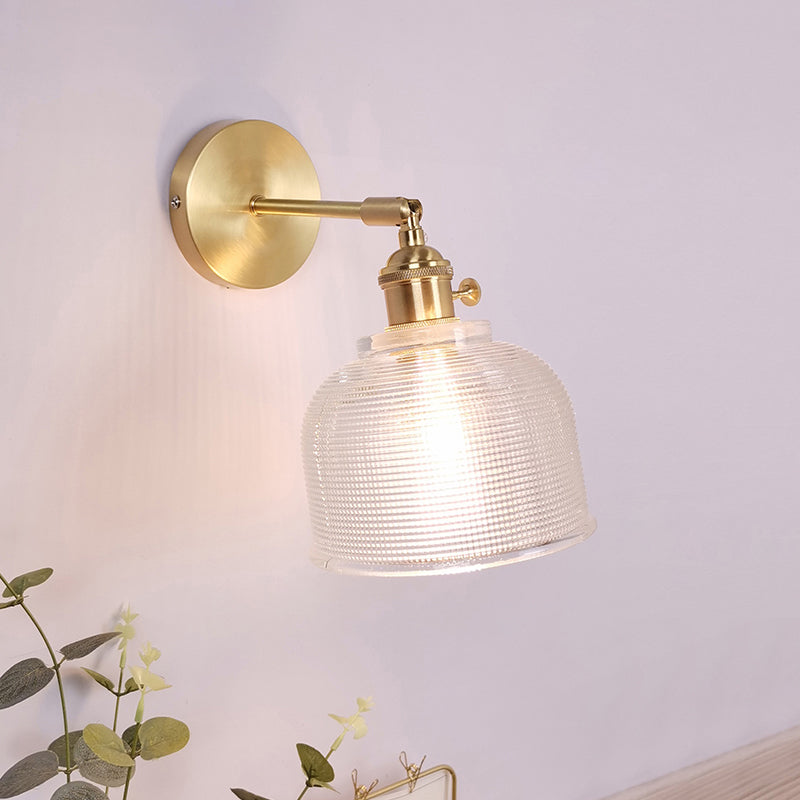Frendorf | Einzel-Lampe Wandlicht Vintage Schattiert Klar Glas Wandmontierte Lampe für Schlafzimmer
