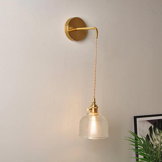 Frendorf | 1 Kopf Wandmontage Licht Industriell Schattiert Klare Glas Wandlicht Leuchte für Nachttisch