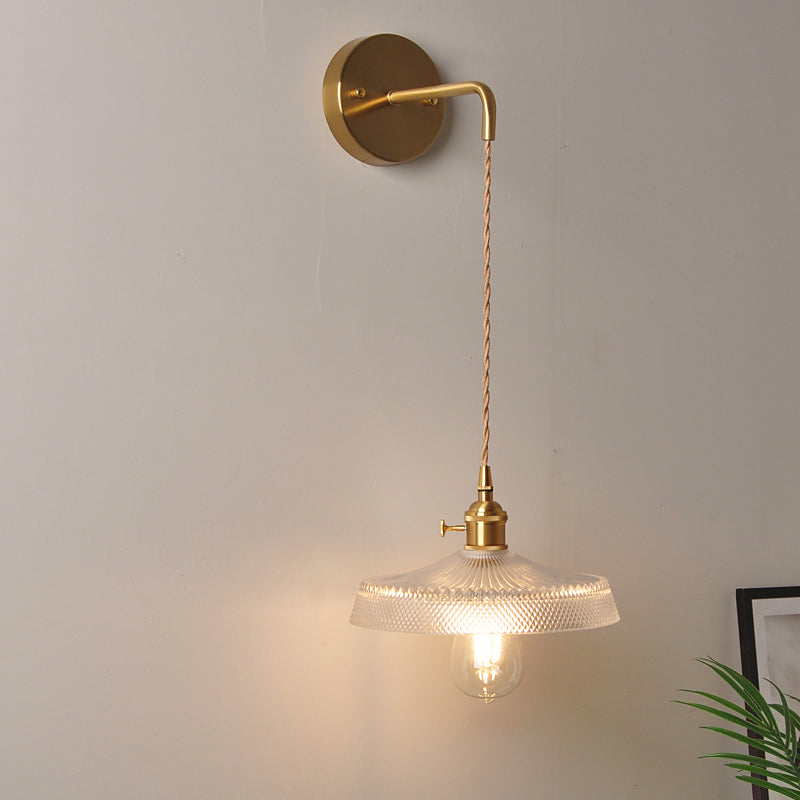Frendorf | 1 Kopf Wandmontage Licht Industriell Schattiert Klare Glas Wandlicht Leuchte für Nachttisch
