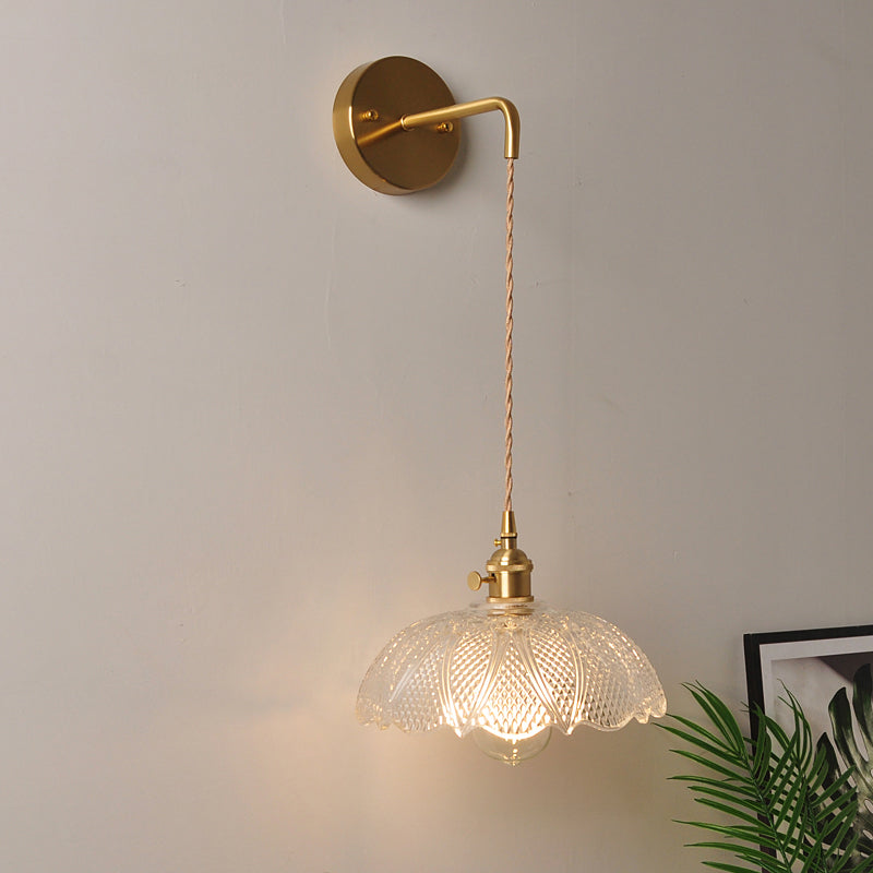 Frendorf | 1 Kopf Wandmontage Licht Industriell Schattiert Klare Glas Wandlicht Leuchte für Nachttisch