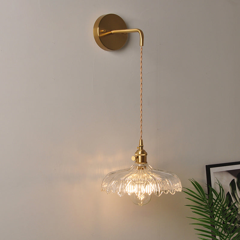 Frendorf | 1 Kopf Wandmontage Licht Industriell Schattiert Klare Glas Wandlicht Leuchte für Nachttisch