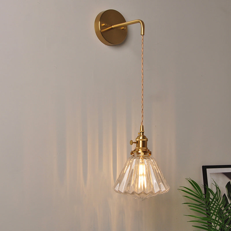 Frendorf | 1 Kopf Wandmontage Licht Industriell Schattiert Klare Glas Wandlicht Leuchte für Nachttisch