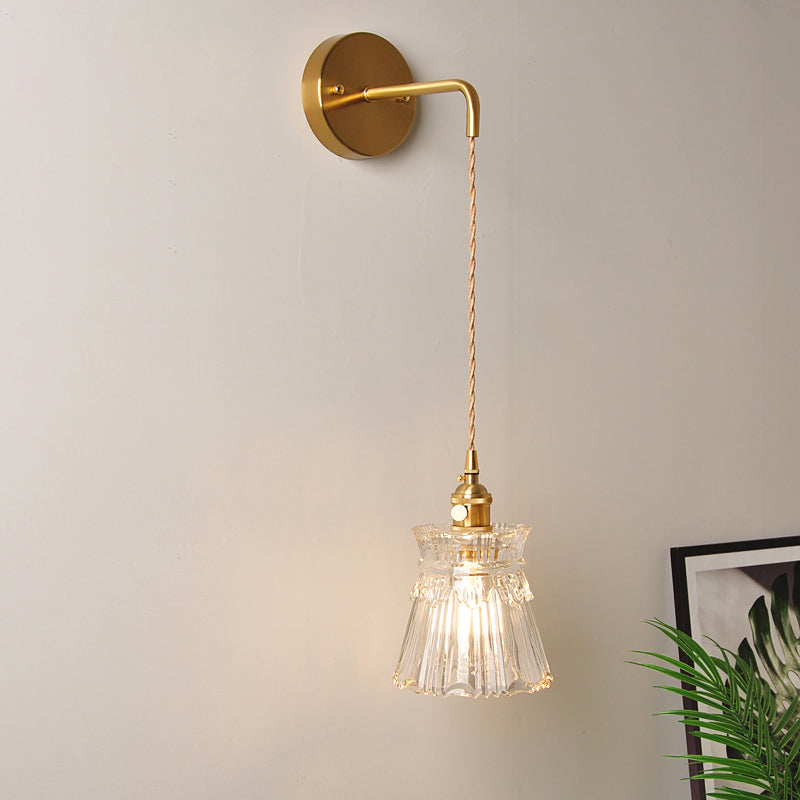 Frendorf | 1 Kopf Wandmontage Licht Industriell Schattiert Klare Glas Wandlicht Leuchte für Nachttisch