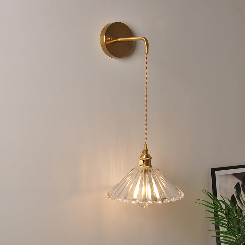 Frendorf | 1 Kopf Wandmontage Licht Industriell Schattiert Klare Glas Wandlicht Leuchte für Nachttisch