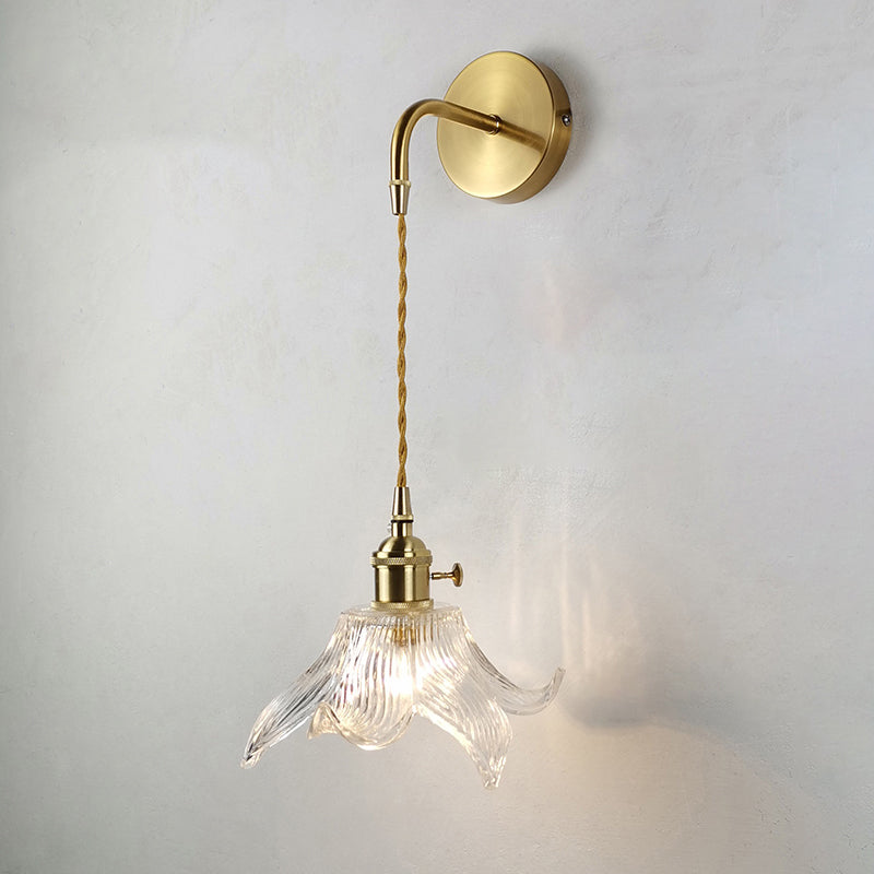 Frendorf | Minimalistische Schattierte Wandlampe Einzel-Glühbirne Klarglas Wandbeleuchtungseinrichtung für Wohnzimmer