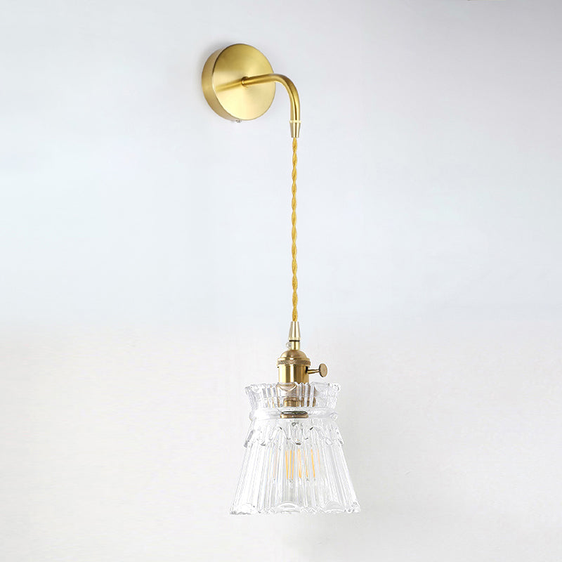 Frendorf | Minimalistische Schattierte Wandlampe Einzel-Glühbirne Klarglas Wandbeleuchtungseinrichtung für Wohnzimmer