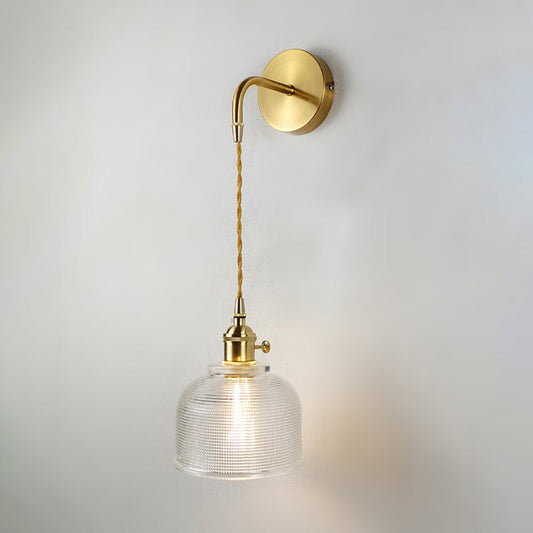 Frendorf | Minimalistische Schattierte Wandlampe Einzel-Glühbirne Klarglas Wandbeleuchtungseinrichtung für Wohnzimmer
