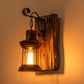 Frendorf | Industrielle Laterne Wandmontage Licht 1-Lampe Eisen Wandlicht mit klarem Glas-Schirm für Restaurant